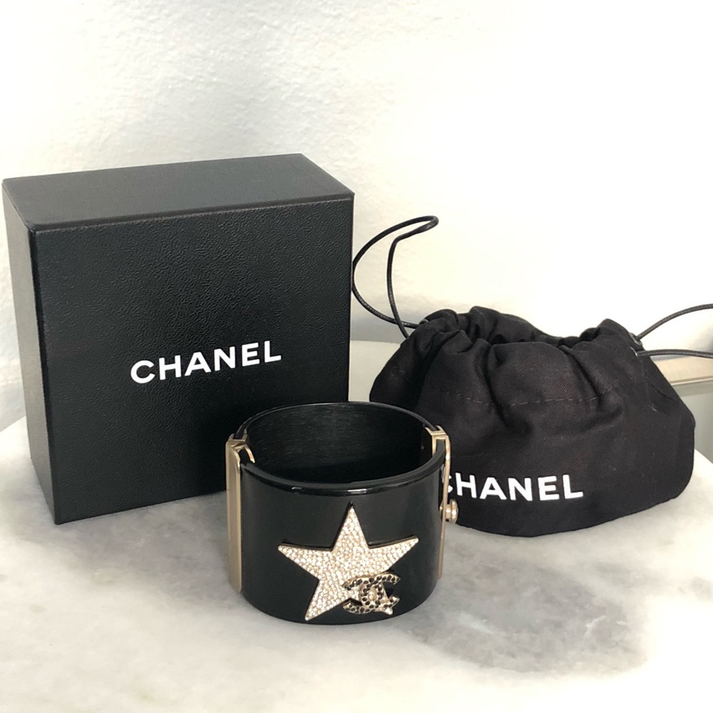 CHANEL Crystal Star Cuff Bracelet